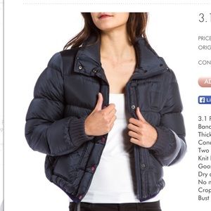 3.1 Phillip lim black down bomber jacket.