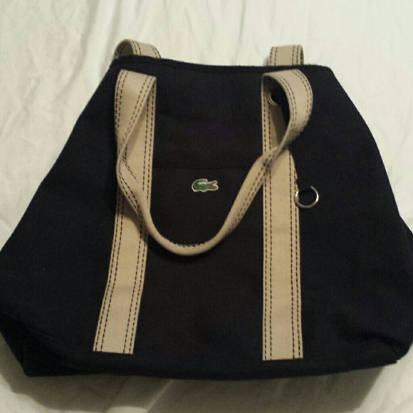 Black canvas Lacoste tote great condition