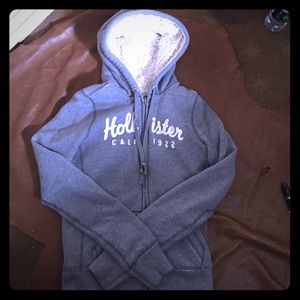 Hollister Faux Fur lining zip up Hoodie