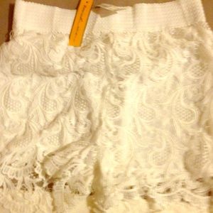 White lace shorts