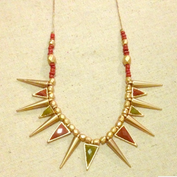 Geometric Tribal Statement Necklace - Picture 1 of 1