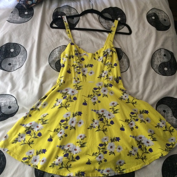 Yellow floral mini sundress