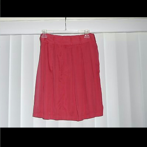♡Gap pleated dress skirt bow pockets coral red 4 6 - Picture 3 of 4
