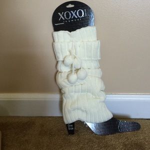 Cream leg warmers