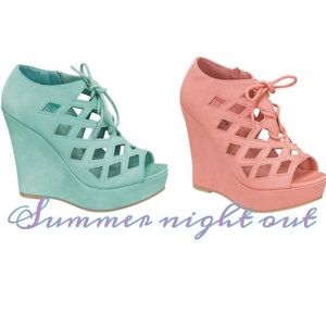 Cutout open toe Wedges