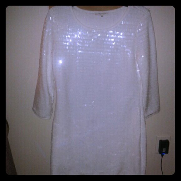 White Shimmer Party Dress