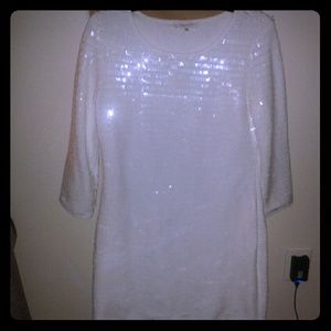 White Shimmer Party Dress