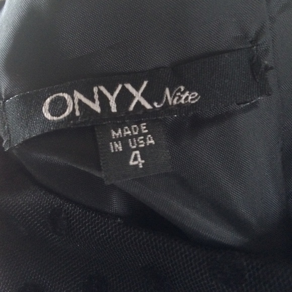 Black on Black Strapless Polka Dot Dress - Picture 3 of 3