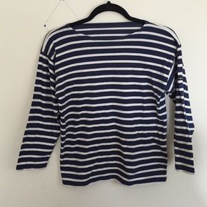 J Crew Saint James navy & white striped tee