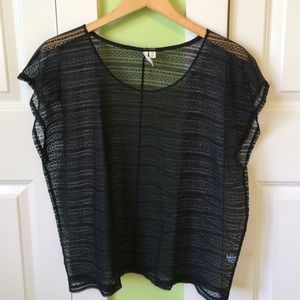 Short sleeve black lace top from Nordstrom!