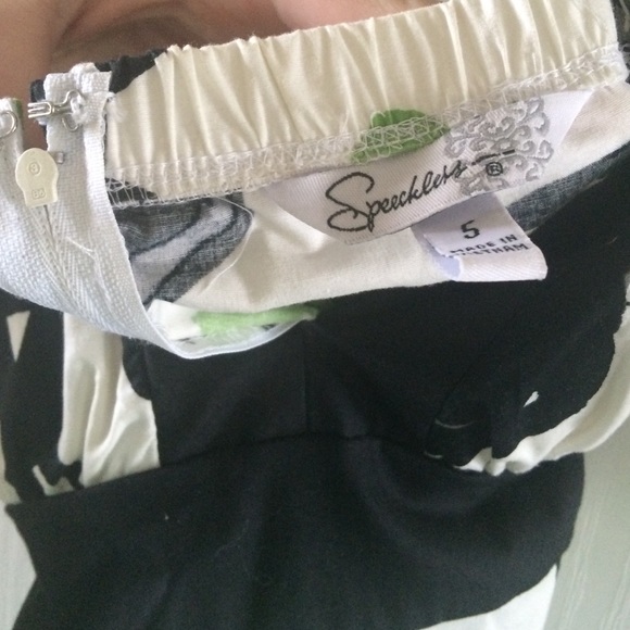 Lime, Black, White Floral Halter Dress - Picture 2 of 2