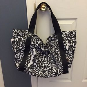 Black and white printed tote