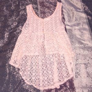 Crop button up lace