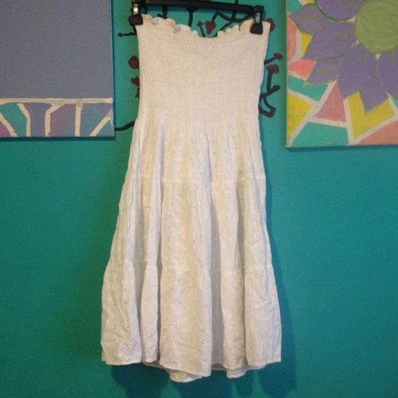white beach dress