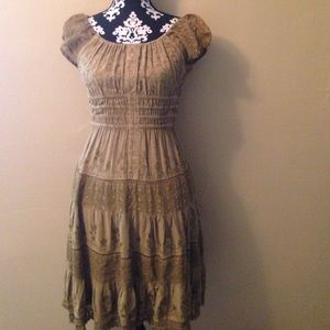 Beautiful Embroidered Boho Green Dress