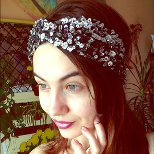 UO silver sequins headwrap ✨ headband