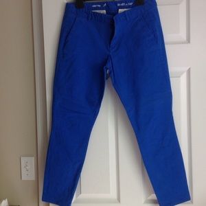 Gap skinny mini cropped khaki pants in bright blue