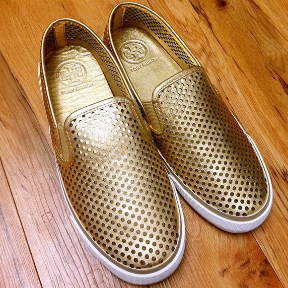 Tory Burch Miles Metallic Perforated Sneaker
