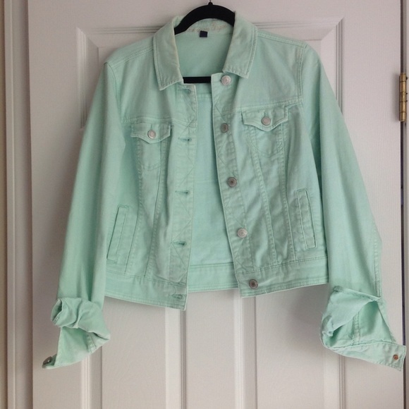 American Eagle mint denim jacket