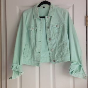 American Eagle mint denim jacket