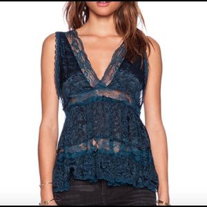 NWT Free People deep v trapeze cami
