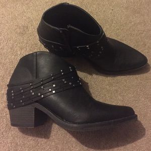 F21 studded ankle boots