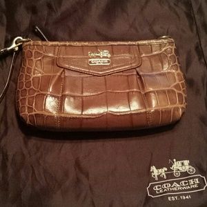 Coach large leather wristlet