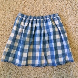 Blue checkered skirt!