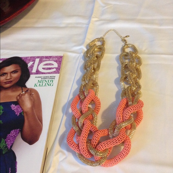 Aldo coral and gold necklace