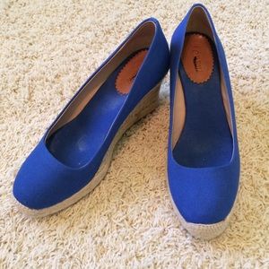 Royal blue J. Crew espadrilles wedge