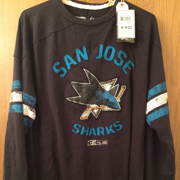 San Jose Sharks men's Long Sleeve Appliqué Tee