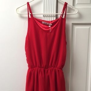 NWOT romantic red chiffon sun dress with tags