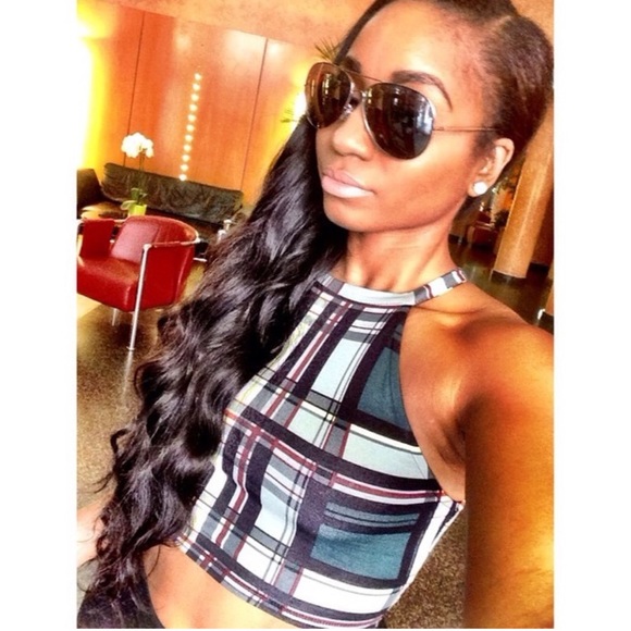 Tops - Checkered crop top