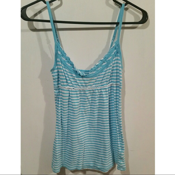 Blue and White Striped Tank Top