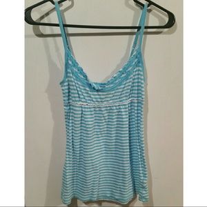 Blue and White Striped Tank Top