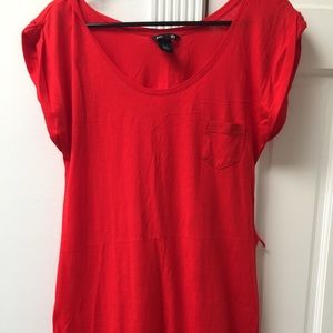 New chic red t shirt dress