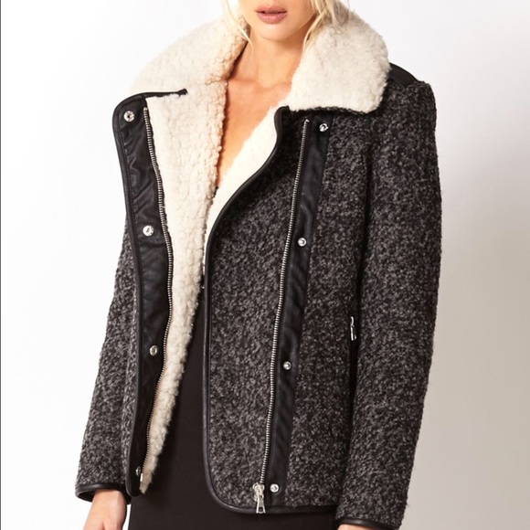 FOREVER 21 WINTER NIGHT FAUX SHEARLING BOMBER COAT