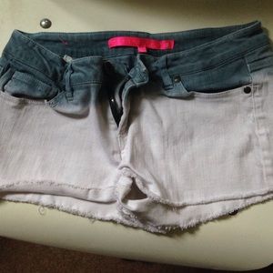 ombre denim shorts