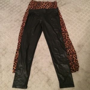 Hardly worn leopard and liquid leggings