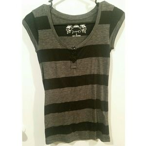Black and Grey Striped Top