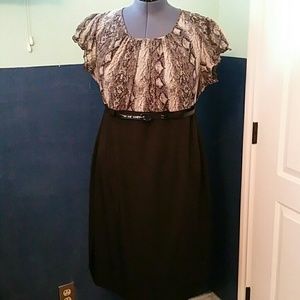 Voir Voir snakeskin & black dress