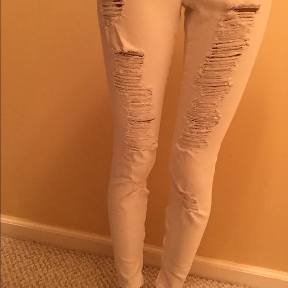 Super Distressed White Joes Jeans