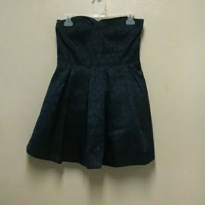 Beautiful Blue leopard print strapless mini dress