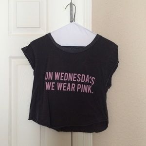 "On Wednesdays we wear pink" crop top