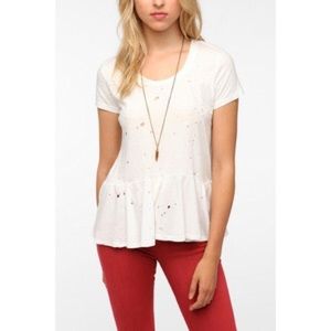 Urban Outfitter's White Peplum Tee