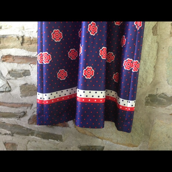 AMAZING VINTAGE DRESS! Polka Dot Floral Maxi - Picture 3 of 4
