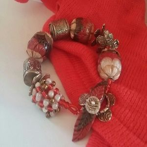 Handcrafted Bracelet in Corals & Creams