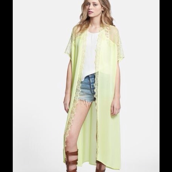 Long sheer yellow Vest