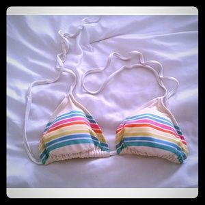 White w/ Stripes Bikini Top