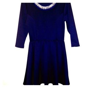 Long sleeve dress with detailed neck line